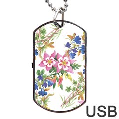 Garden Flowers Dog Tag Usb Flash (one Side) by goljakoff