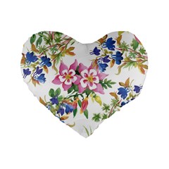 Garden Flowers Standard 16  Premium Heart Shape Cushions by goljakoff