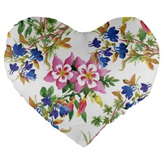 Garden Flowers Large 19  Premium Heart Shape Cushions by goljakoff