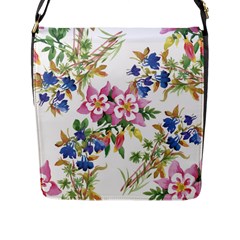 Garden Flowers Flap Closure Messenger Bag (l) by goljakoff