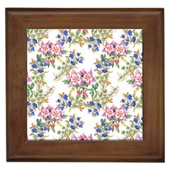 Garden Flowers Pattern Framed Tile by goljakoff