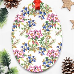 Garden Flowers Pattern Ornament (oval) by goljakoff