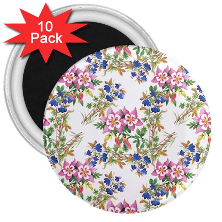 Garden flowers pattern 3  Magnets (10 pack) 