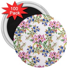 Garden Flowers Pattern 3  Magnets (100 Pack) by goljakoff