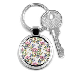 Garden Flowers Pattern Key Chain (round) by goljakoff