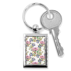 Garden Flowers Pattern Key Chain (rectangle) by goljakoff