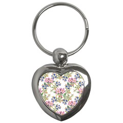 Garden Flowers Pattern Key Chain (heart) by goljakoff