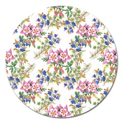 Garden Flowers Pattern Magnet 5  (round) by goljakoff