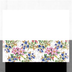 Garden Flowers Pattern Rectangular Jigsaw Puzzl by goljakoff