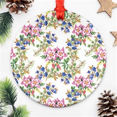 Garden Flowers Pattern Round Ornament (two Sides) by goljakoff