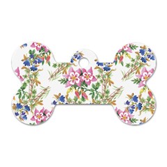 Garden Flowers Pattern Dog Tag Bone (two Sides) by goljakoff