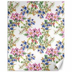 Garden Flowers Pattern Canvas 11  X 14  by goljakoff