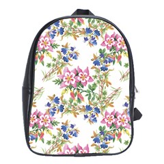 Garden Flowers Pattern School Bag (xl) by goljakoff