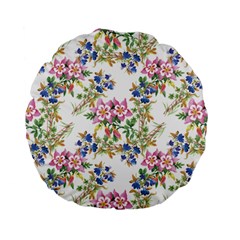 Garden Flowers Pattern Standard 15  Premium Flano Round Cushions by goljakoff