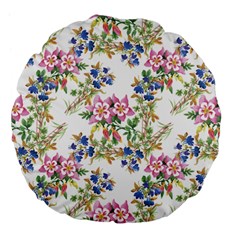 Garden Flowers Pattern Large 18  Premium Flano Round Cushions by goljakoff