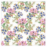 Garden flowers pattern Large Satin Scarf (Square) Front