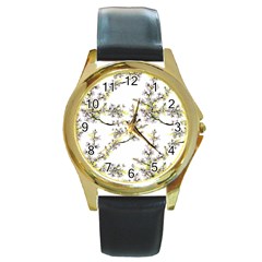 Spring Round Gold Metal Watch by goljakoff