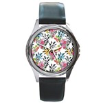 Summer flowers Round Metal Watch Front