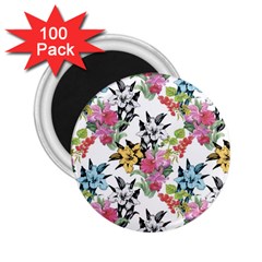 Summer Flowers 2 25  Magnets (100 Pack)  by goljakoff