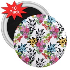 Summer Flowers 3  Magnets (10 Pack)  by goljakoff