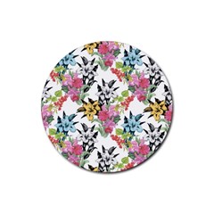 Summer Flowers Rubber Coaster (round)  by goljakoff