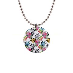 Summer Flowers 1  Button Necklace by goljakoff