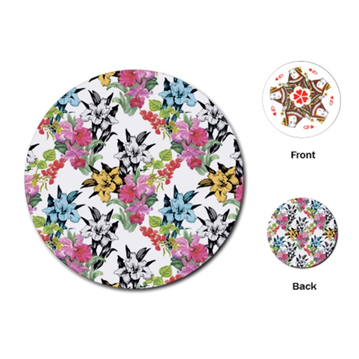 Summer flowers Playing Cards Single Design (Round)