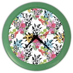 Summer Flowers Color Wall Clock by goljakoff