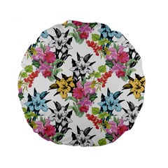 Summer Flowers Standard 15  Premium Round Cushions by goljakoff