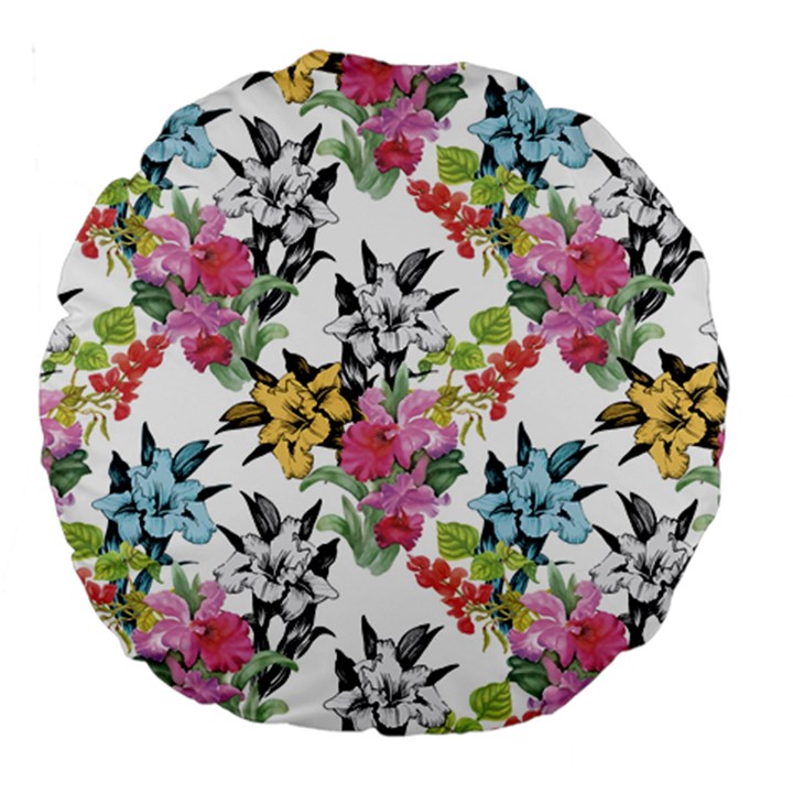 Summer flowers Large 18  Premium Round Cushions