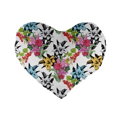 Summer Flowers Standard 16  Premium Heart Shape Cushions by goljakoff