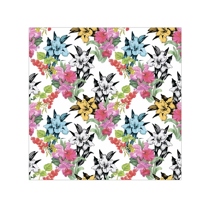 Summer flowers Small Satin Scarf (Square)