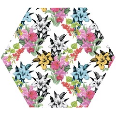 Summer Flowers Wooden Puzzle Hexagon by goljakoff