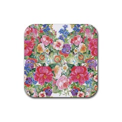 Beautiful Flowers Rubber Coaster (square)  by goljakoff