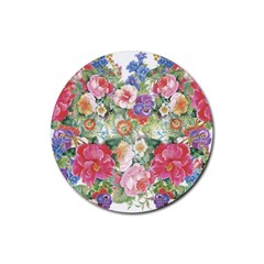 Beautiful Flowers Rubber Coaster (round)  by goljakoff