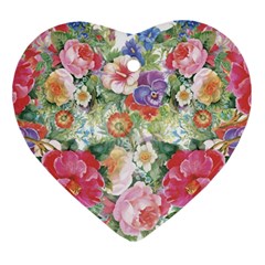 Beautiful Flowers Heart Ornament (two Sides) by goljakoff