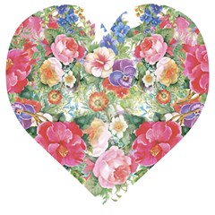 Beautiful Flowers Wooden Puzzle Heart by goljakoff