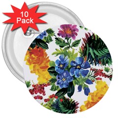 Flowers 3  Buttons (10 Pack)  by goljakoff