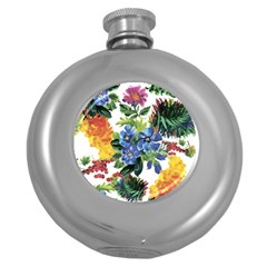 Flowers Round Hip Flask (5 Oz) by goljakoff