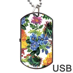 Flowers Dog Tag Usb Flash (two Sides) by goljakoff