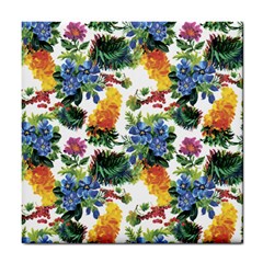 Flowers pattern Tile Coaster