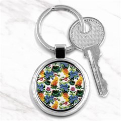 Flowers Pattern Key Chain (round) by goljakoff