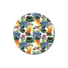 Flowers pattern Magnet 3  (Round)