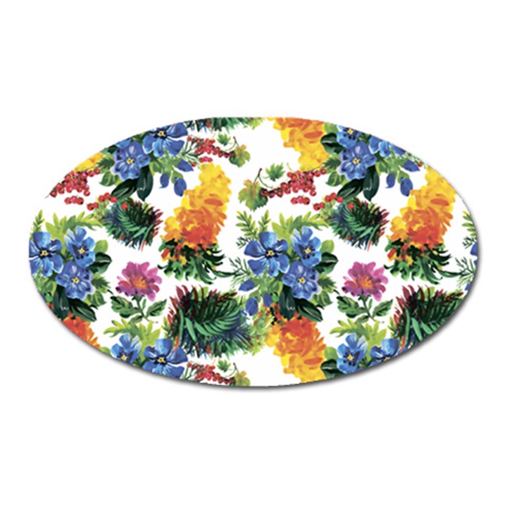 Flowers pattern Oval Magnet