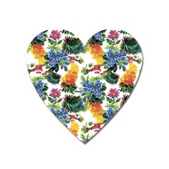 Flowers Pattern Heart Magnet by goljakoff