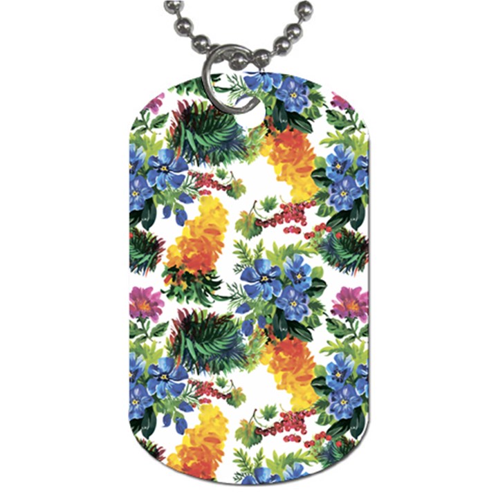 Flowers pattern Dog Tag (One Side)