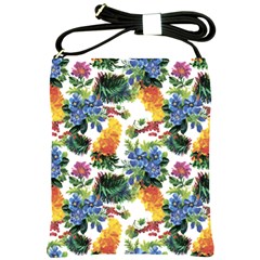 Flowers Pattern Shoulder Sling Bag by goljakoff