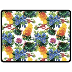 Flowers Pattern Fleece Blanket (large)  by goljakoff