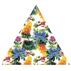 Flowers pattern Wooden Puzzle Triangle