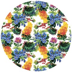 Flowers pattern Wooden Puzzle Round